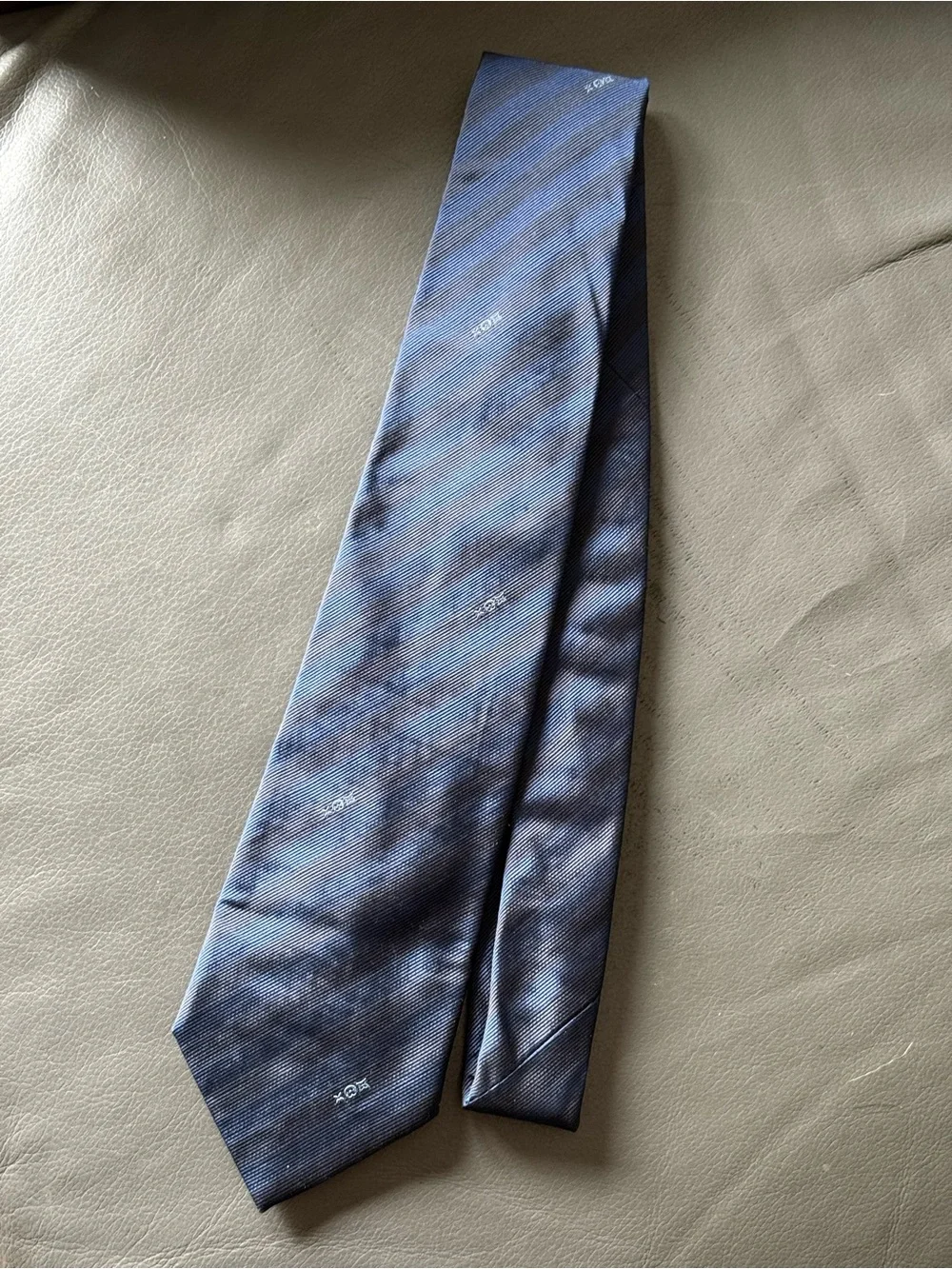 Men's Navy Blue Striped Tie Louis Vuitton - Men’s tie blue tie gift for husband